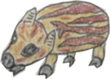 シェーン橋本へのルート装飾子イノシシ